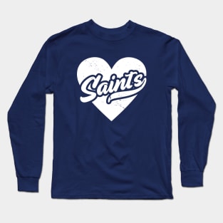 Vintage Saints School Spirit // High School Football Mascot // Go Saints Long Sleeve T-Shirt